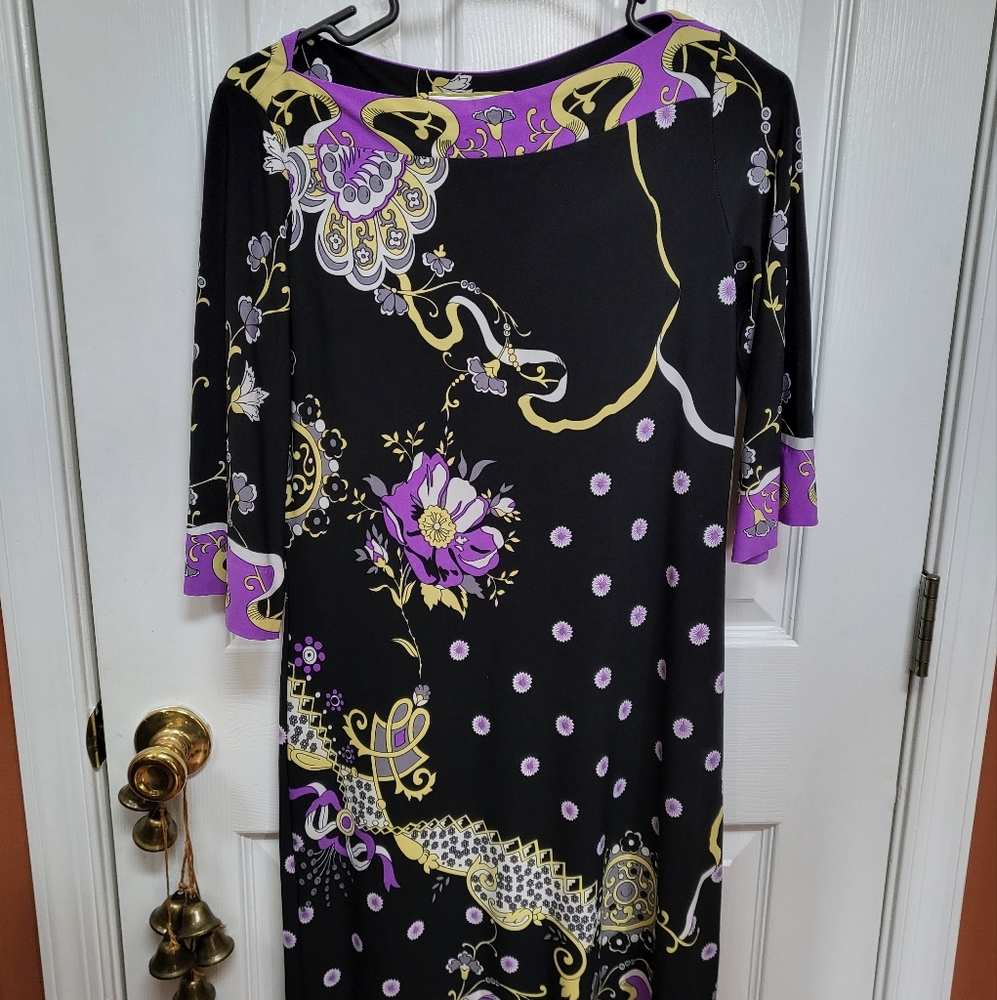 Morgan McFetters Floral Black and Purple Dress